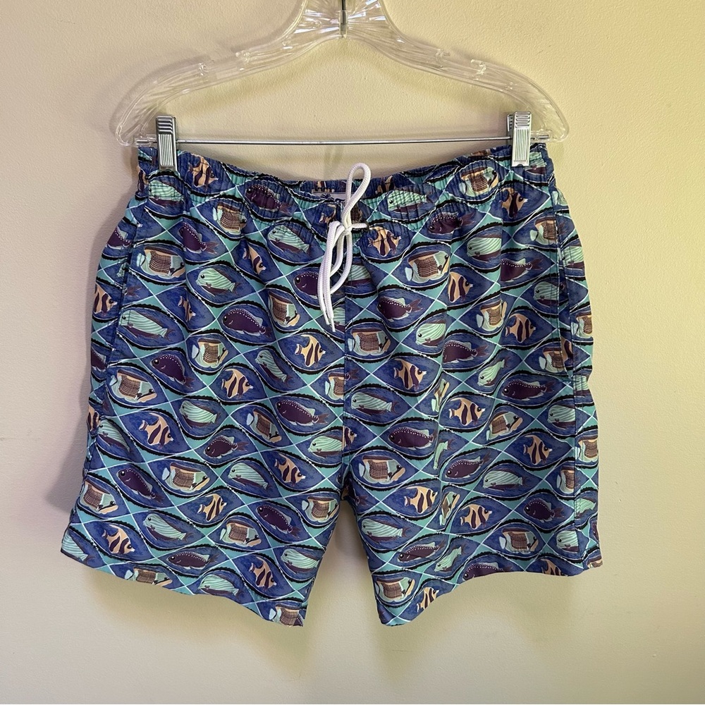 Trunks Surf & Swim Co~ Men’s SANO 6.5” Fish Print Swim Trunks Shorts in size XL